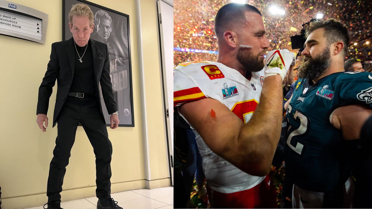 Skip Bayless, Travis Kelce, Jason Kelce