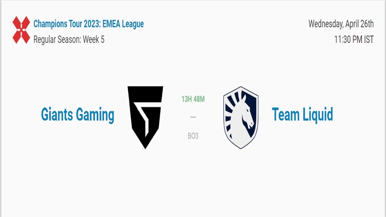 Valorant EMEA League Showdown: Team Liquid vs. Giants Gaming; Where to Watch, Head to Head, Predictions and More!