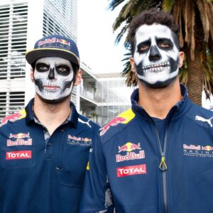 When Max Verstappen and Daniel Ricciardo Wore Skeleton Masks to the Paddock to Celebrate ‘Day of the Dead’