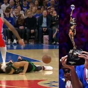 WATCH: Joel Embiid Unintentionally ‘Stomps’ on Grant Williams’ Head, Gets Jaylen Brown’s Shoulder