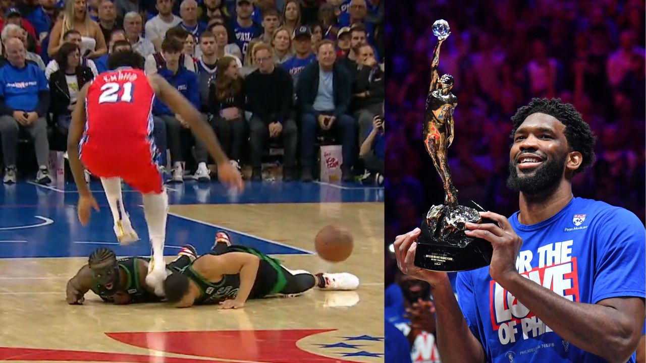 WATCH: Joel Embiid Unintentionally ‘Stomps’ on Grant Williams’ Head, Gets Jaylen Brown’s Shoulder