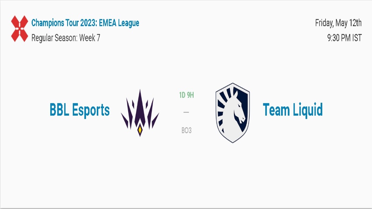 Valorant EMEA Match-Up: Team Liquid vs. BBL Esports; Predictions, Points Table, Roster and Where to Watch