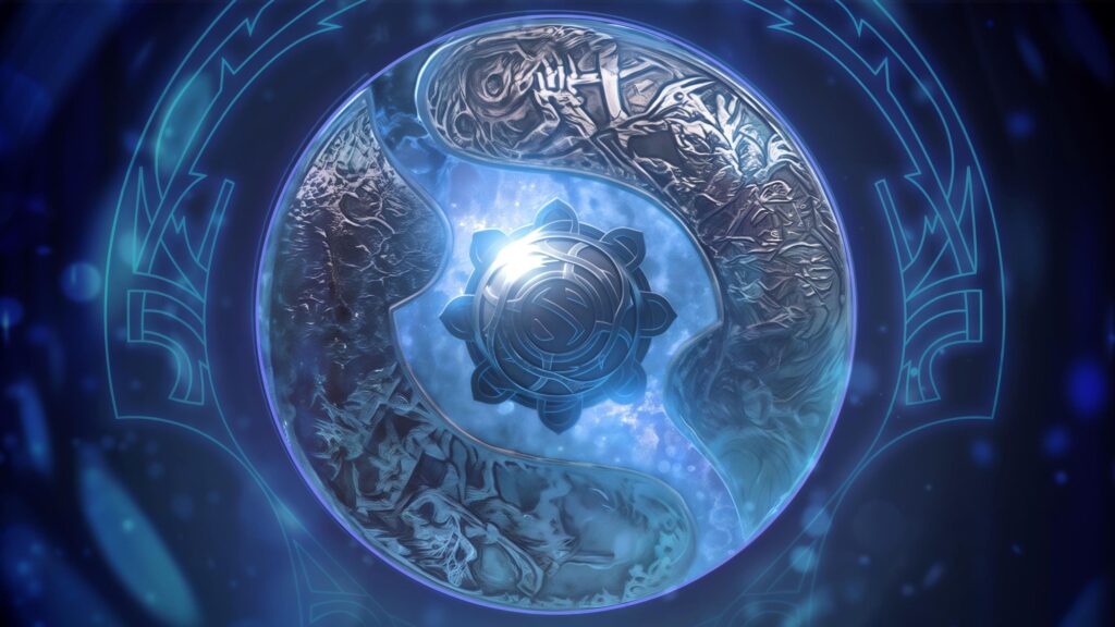 cover art featuring the Aegis of Champions from Dota 2's The International 12 championship.