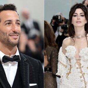 2023 Met Gala: Anne Hathaway Admits She's a "Huge F1 Fan" After Daniel Ricciardo Photobombs Her