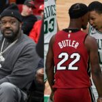 Shaquille O'Neal Pulls Celtics' Star Grant Williams in For a 'Kiss of Good Luck' Before Face-Off Against 'On-Fire' Jimmy Butler