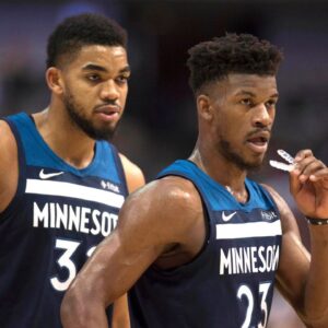 “He said some sh**; we lost to our 3rd unit”: Jimmy Butler’s infamous Timberwolves practice detailed by KAT on Paul George’s podcast