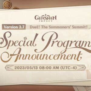 Genshin Impact 3.7 livestream time