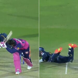 WATCH: Wriddhiman Saha Dives Valiantly to Save Four Wides off Noor Ahmad vs Rajasthan Royals at SMS Stadium