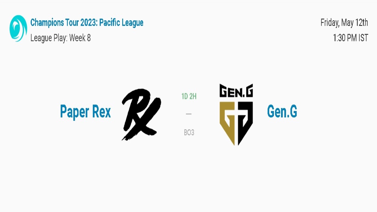 Valorant Pacific Match-Up: Paper Rex vs. Gen.G Where to Watch, Predictions, Rosters and Points Table