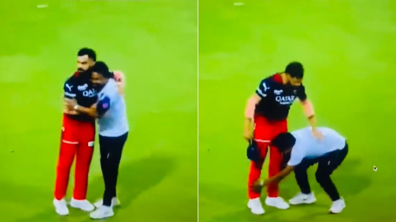WATCH: Virat Kohli Hugs Fan Who Breached Security to Touch his Feet at Atal Bihari Vajpayee Ekana Cricket Stadium