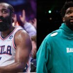 James Harden and Joel Embiid. Images taken from USA Today Sports