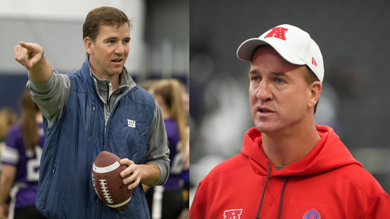 Eli Manning Hilariously Accuses His Brother of 'Mentally & Physically Abusing Him', While Presenting a Giant 'Peyton Manning Forehead' Cutout