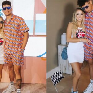 Patrick Mahomes' High End Versace Sneakers, Worth Almost 5x More Than Brittany's Denim Air Jordans, Stole the Show in Miami