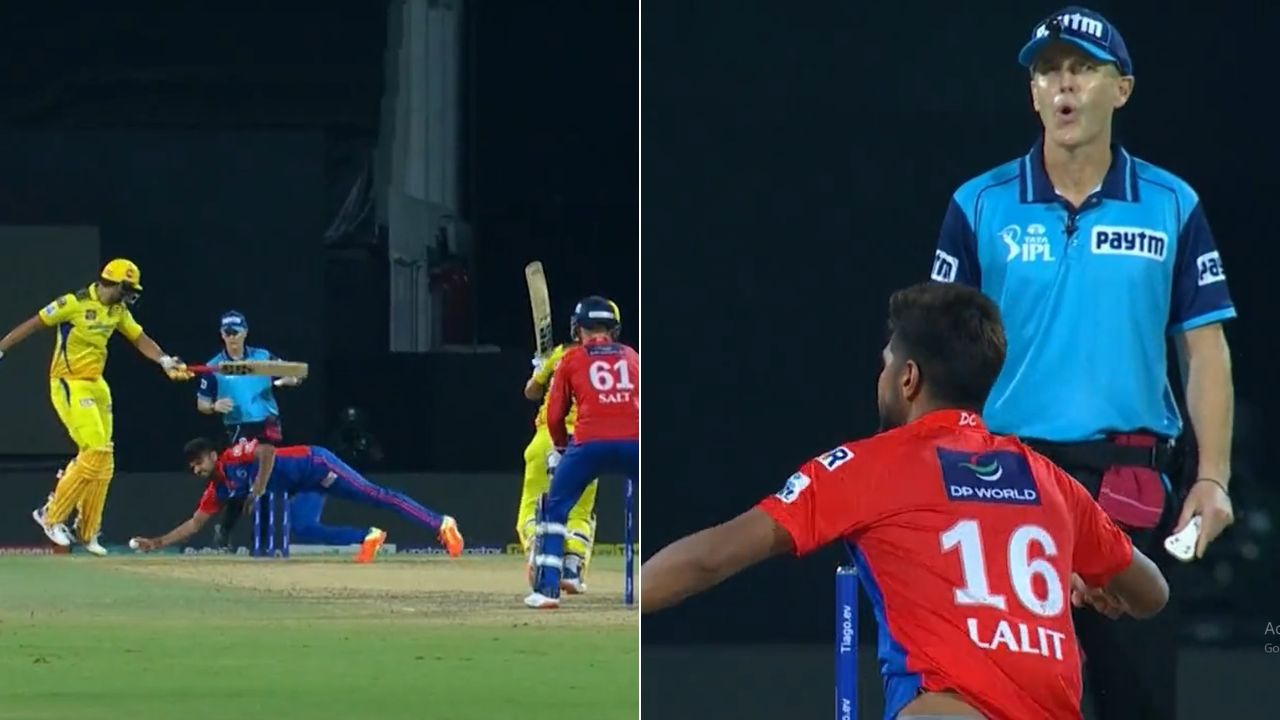 WATCH: Chris Gaffaney Shell-Shocked as Lalit Yadav Grabs One-Handed Stunner to Dismiss Ajinkya Rahane at the MA Chidambaram Stadium
