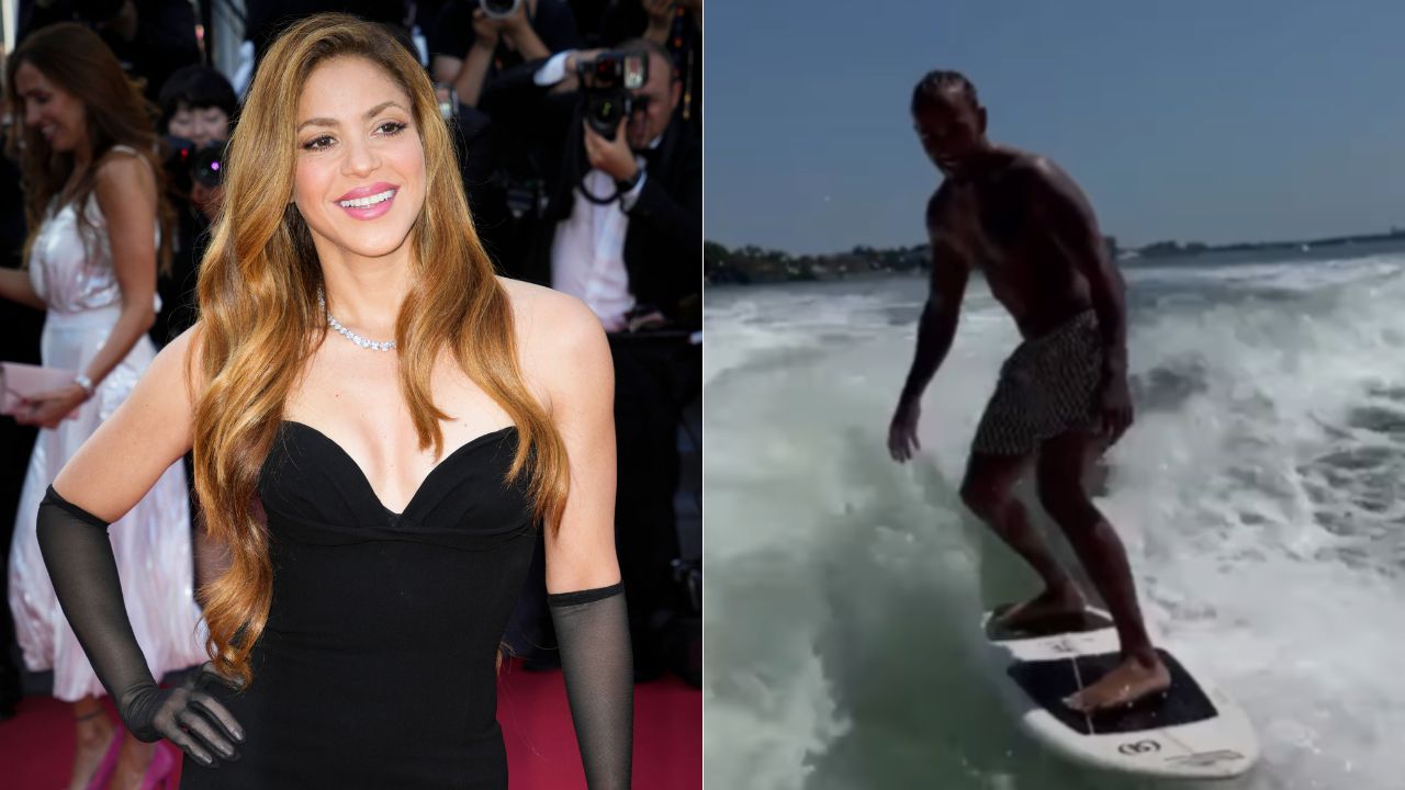 Watch: Lewis Hamilton Hits His Surfboard 10 Days After His Rumored Love Interest Shakira Takes on the Waves