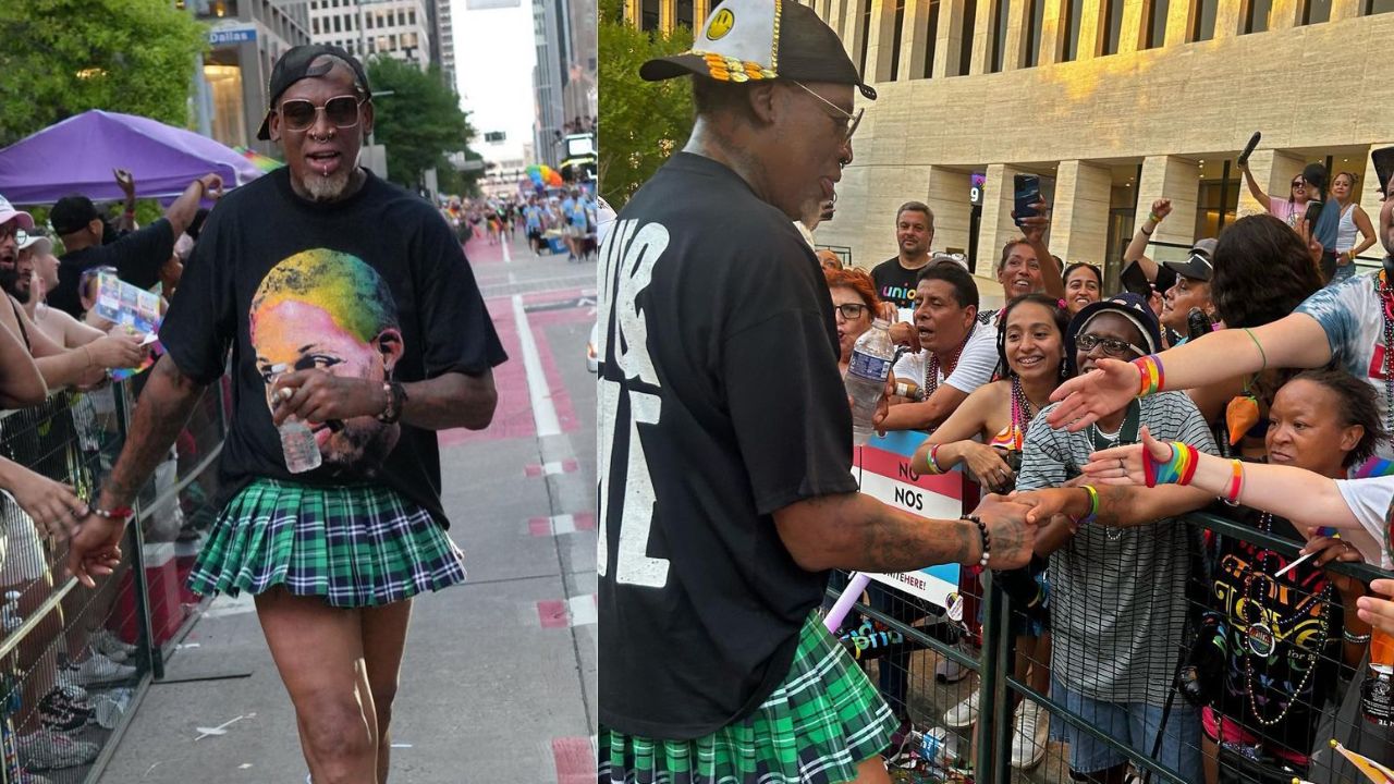 Watch: Dennis Rodman Celebrates Pride Month with Fans