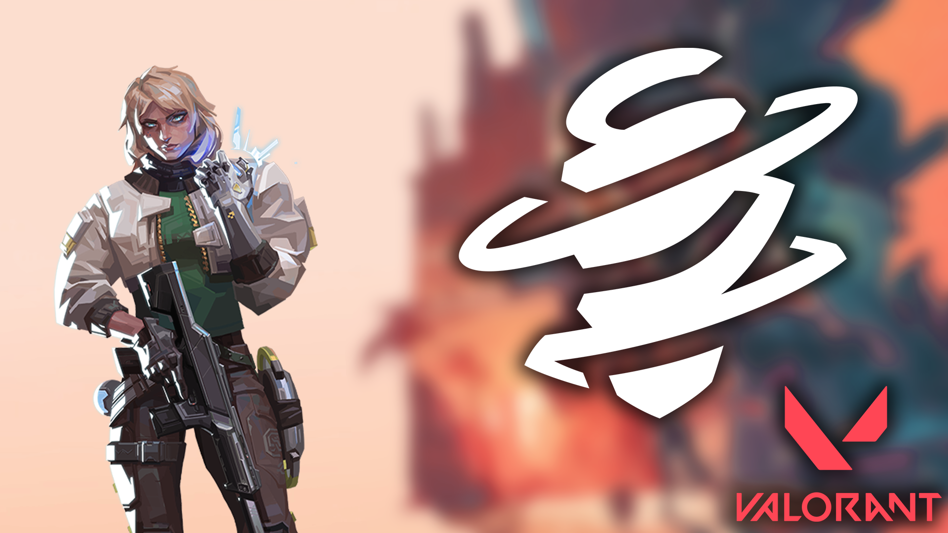 An image of Deadlock, Valorant's latest agent on left and her ultimate ability icon on right