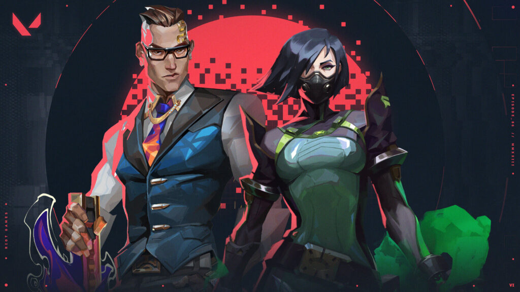 cover art for valorant update 6.11 featuring chamber and viper