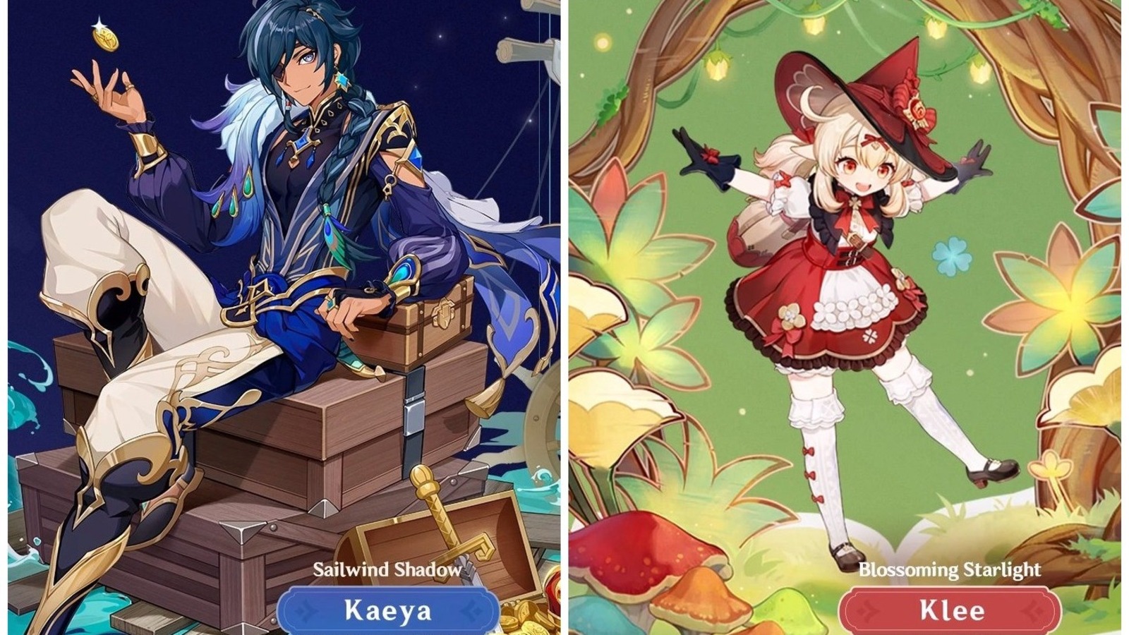 Klee and Kaeya skins in Genshin Impact 3.8