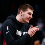 NBA All-Star Nikola Jokic during a pre-game warmup session