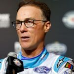 Feb 15, 2023; Daytona Beach, Florida, USA; NASCAR Cup Series driver Kevin Harvick (4) speaks to the media at Daytona International Speedway. Mandatory Credit: Mike Dinovo-USA TODAY Sports