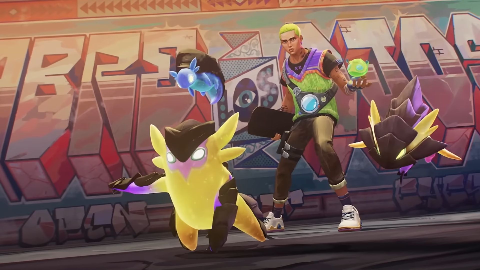 An illustration of Gekko and his abilities revealed in the Valorant Dev Diaries video