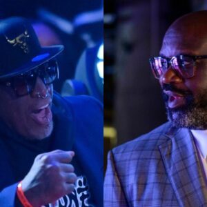 Dennis Rodman (L) Shaquille O'Neal (R)