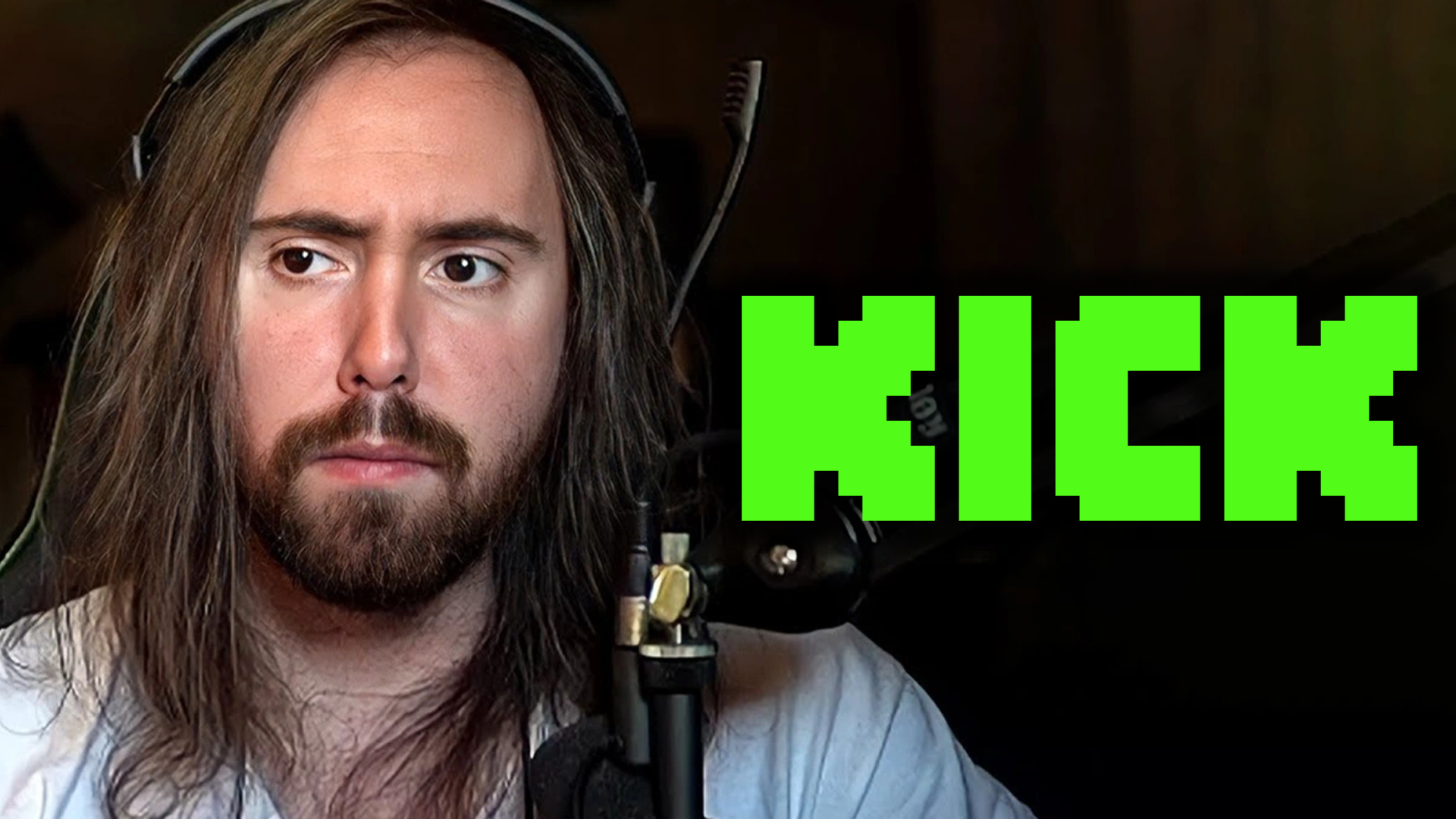 An image of Asmongold with kick logo