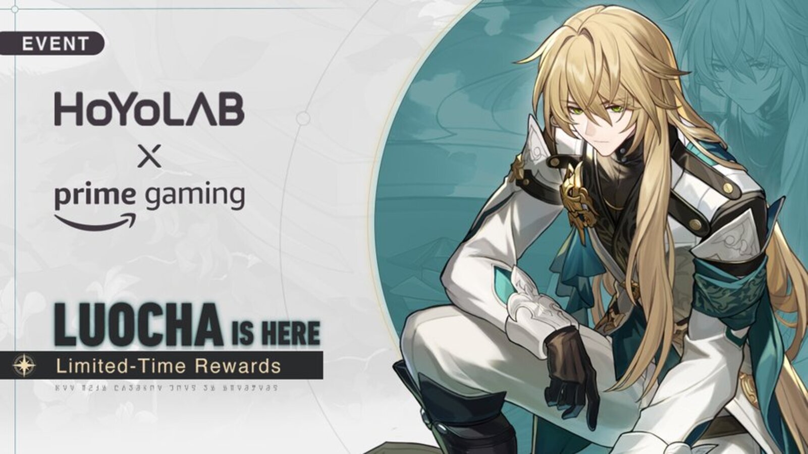 Poster for HoYoLAB and Prime Gaming collab featuring Loucha