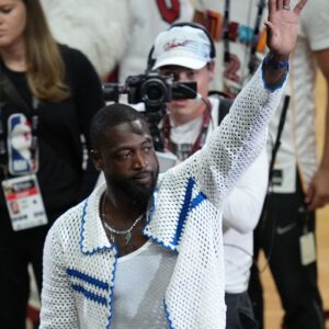 "My Grandma Nitted Sweater": Dwyane Wade Trolls Himself on IG after fans roasted him for his ugly white sweater at Game 3 vs Nuggets