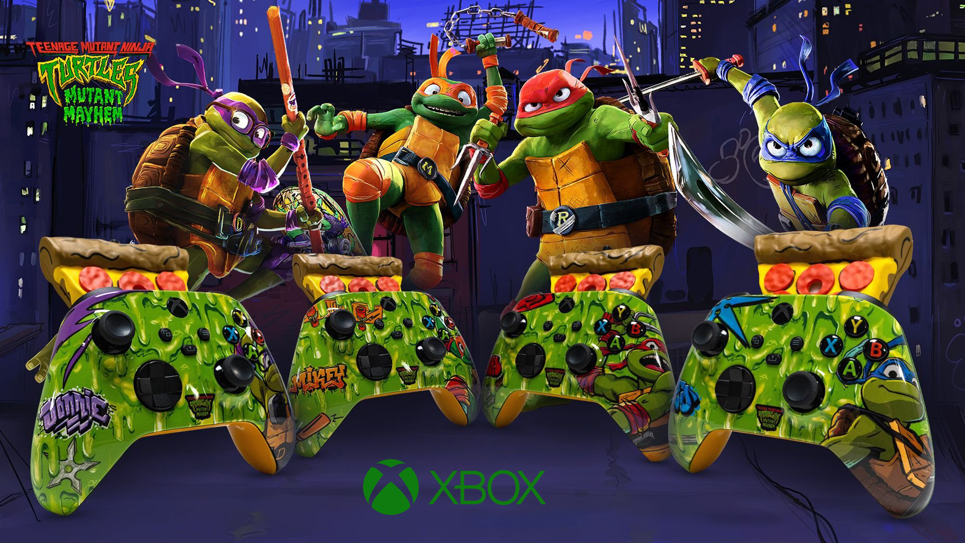 Pizza-Scented Xbox Teenage Mutant Ninja Turtles Mutant Mayhem Controller