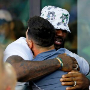 LeBron James Laughs At His 20 Year Flip Phone To iPhone Upgrade While Taking In GOAT Lionel Messi's MLS Debut