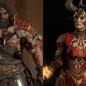 An image showing Barbarian and Sorcerer class in Diablo 4