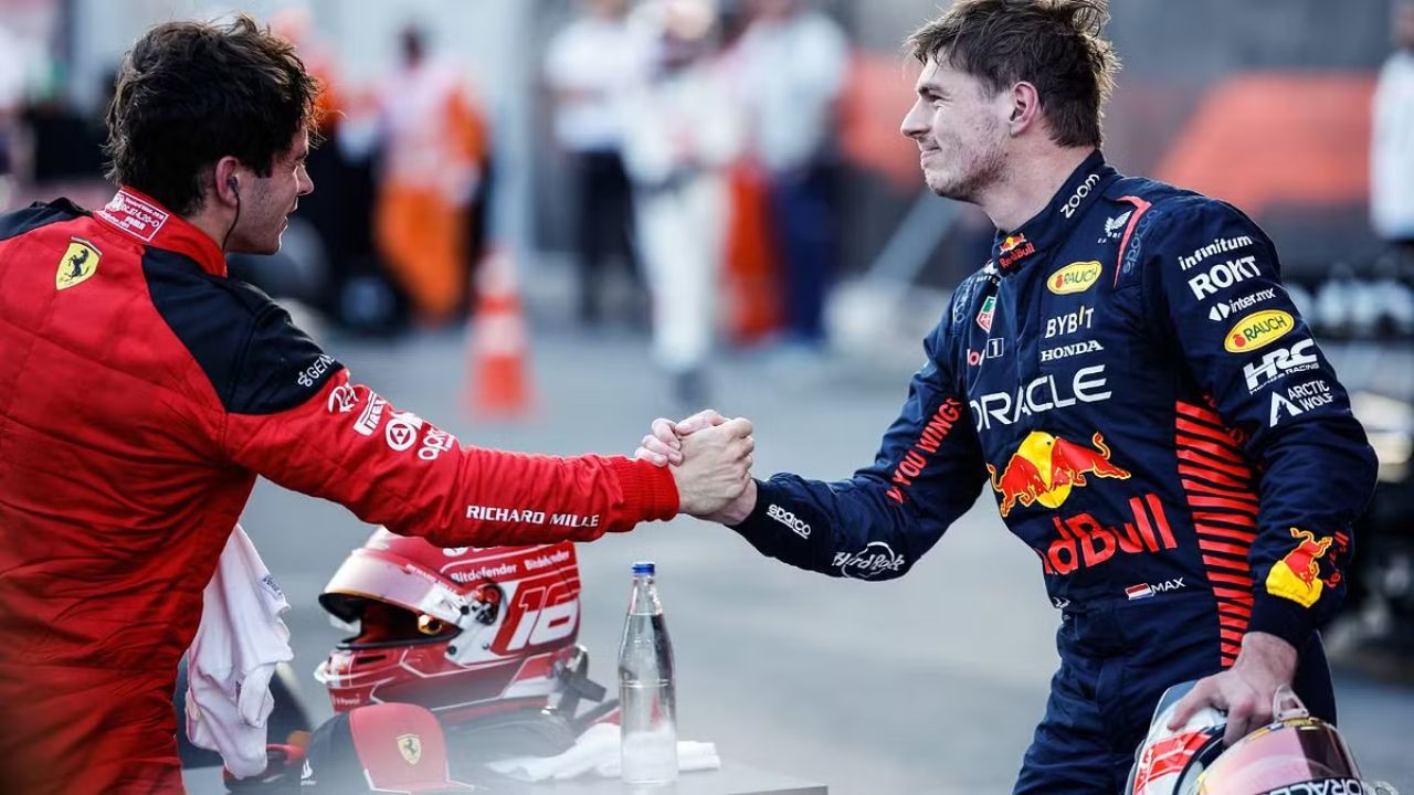 Charles Leclerc Caught Red-Handed Keeping Track of Max Verstappen’s Championship Winning Run on His Phone