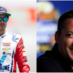 Kyle Larson (L) and Tony Stewart (R). Image Credits: Imagn.