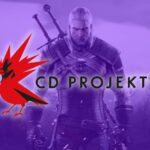 An image showing Geralt of Rivia in background with CD Projekt Red in front