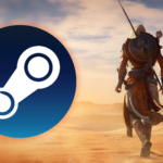 An image showing the ain chracter of Assassin's Creed Mirage with the Steam logo