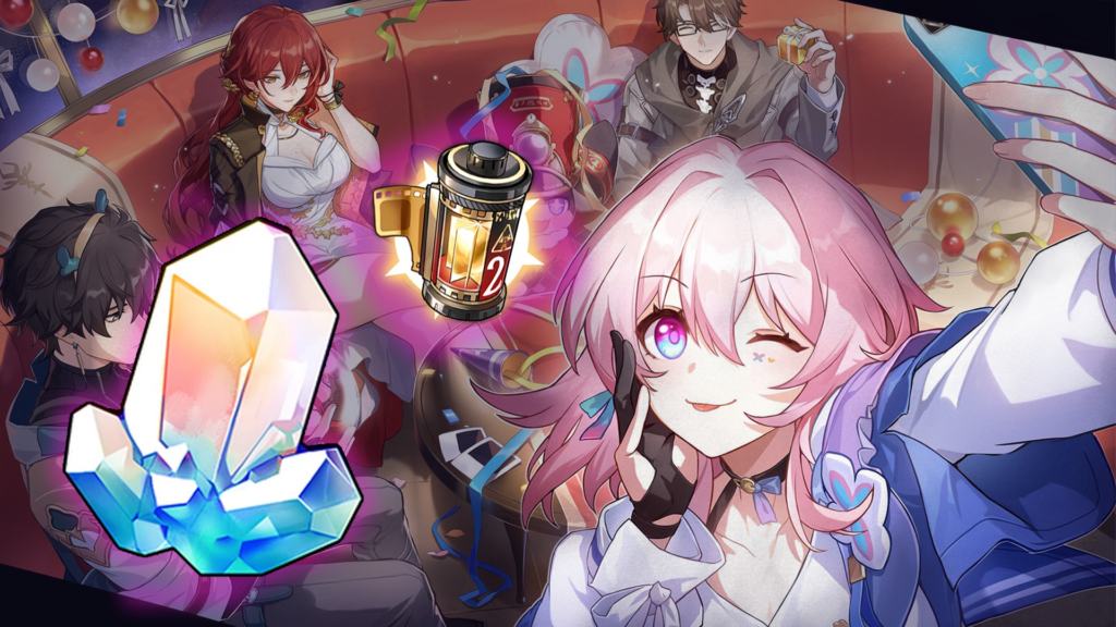 An image displaying characters from Honkai Star Rail with Stellar Jade and Aether