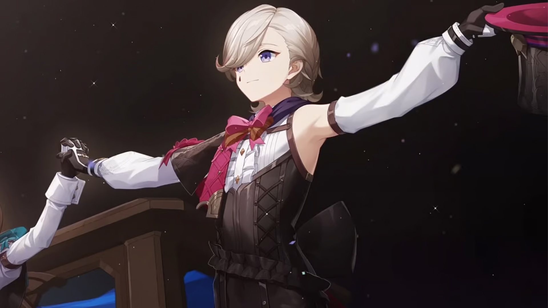 An image showing Lyney from Genshin Impact who is also known has the Great Magician