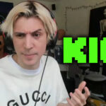 An image showing the face of xQc with Kick logo