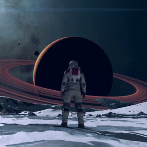 The player character standing on a planet in Starfield