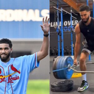 “Oh He Not Playing Fair This Season!”: Jayson Tatum Lifting 495lbs Has NBA Twitter in Awe of 6ft 8″ Celtics Star