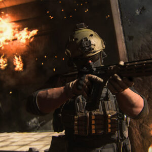An image of a soldier holding a gun shooting in Warzone 2