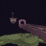 An image of an End City in Minecraft