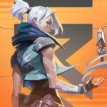 The official cover image of Valorant 7.02 patch update showcasing Jett with a custom made Valorant background