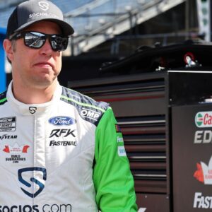 Aug 12, 2023; Speedway, Indiana, USA; NASCAR Cup Series driver Brad Keselowski (6) during practice for the Verizon 200 at the Brickyard at Indianapolis Motor Speedway Road Course. Mandatory Credit: Mike Dinovo-USA TODAY Sports