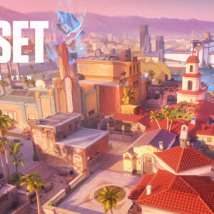 An image showing cover of Sunset, the enw map showed at Valorant Champions 2023