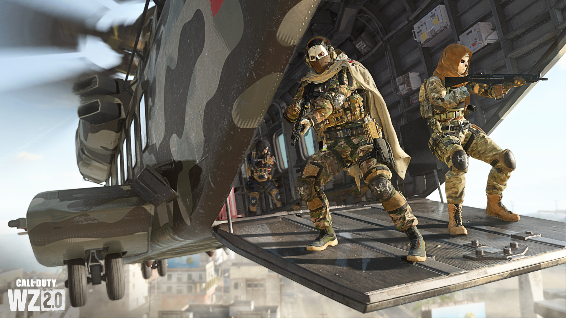 An Image of an Solider Standing in a Helicopter