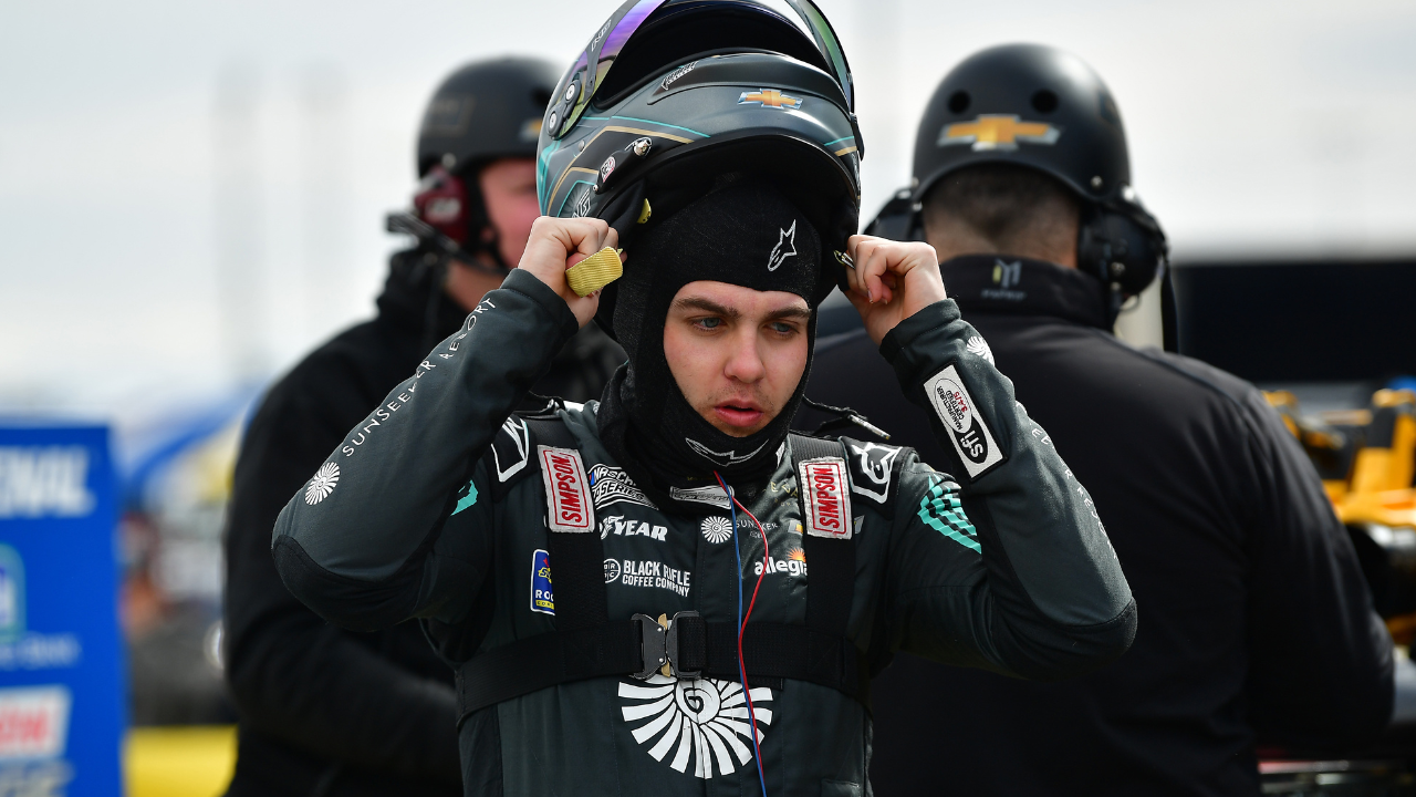 Mar 4, 2023; Las Vegas, Nevada, USA; NASCAR Cup Series driver Noah Gragson (42) during practice at Las Vegas Motor Speedway. Mandatory Credit: Gary A. Vasquez-USA TODAY Sports