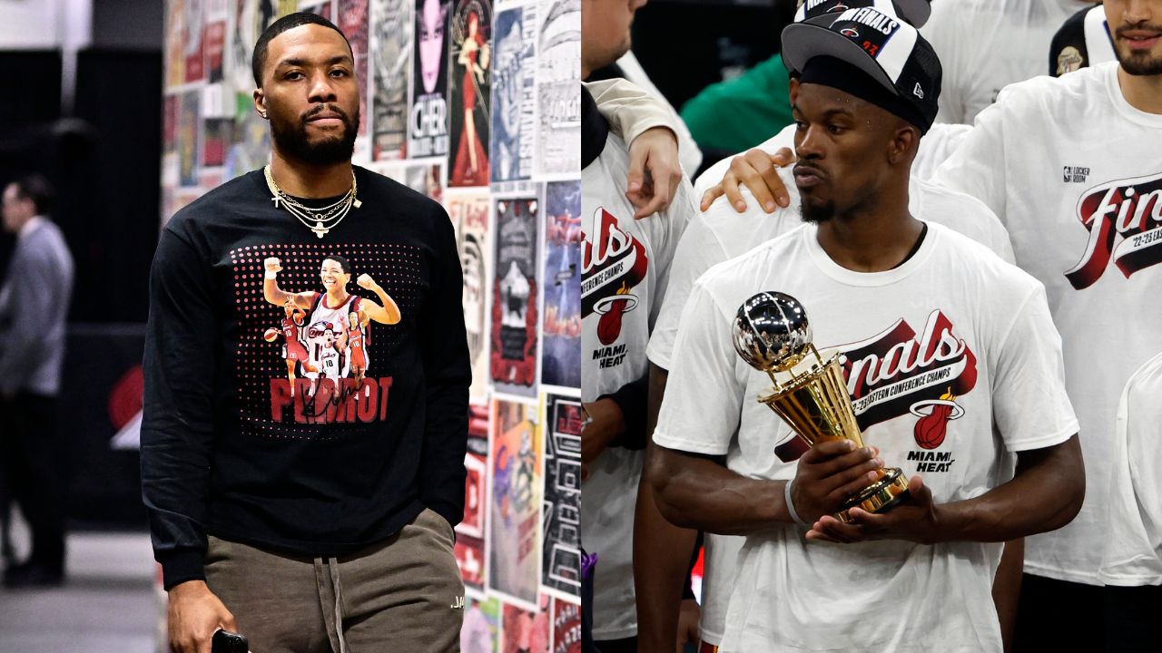 Weeks After Seemingly ‘Trying To Lure’ Damian Lillard To The Heat, Jimmy Butler Makes An Incredible Backwards ‘Granny Shot’ While On Tour